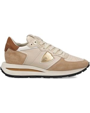 Philippe Model Triangle-Motif Tropez Haute Low Sneakers - White