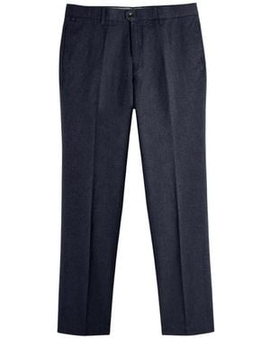 Incotex Logo-Patch Straight-Leg Pants - Blue