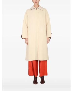Alysi Button-Cuff Wool-Blend Coat - White