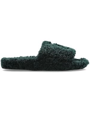 Balenciaga Mules Ouvertes En Fourrure Bouteille - Green