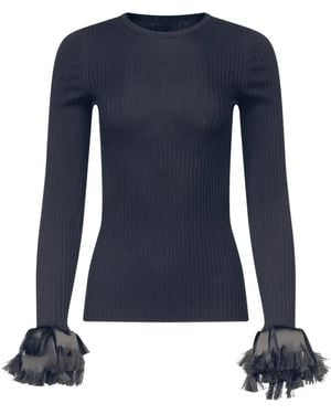 FFORME Maglione Nova Con Frange - Blu