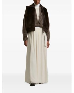 Peserico Pleated Maxi Skirt - Natural