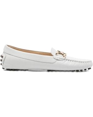SERGIO MORETTI FIRENZE Chain-Link Pebble-Sole Loafers - White