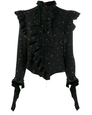 Vetements Hemd Mit Volants - Schwarz