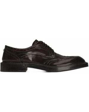 Dolce & Gabbana Calfskin Derby Shoes - Black
