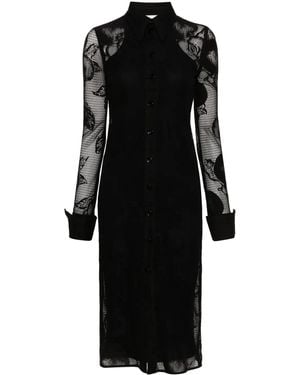 Sportmax Canosa Floral-Lace Midi Dress - Black