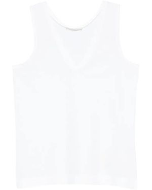 Zanone Top Con Cuello En V - Blanco