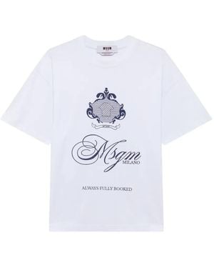 MSGM Logo-Print T-Shirt - White