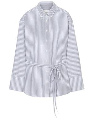 Closed Camisa Oxford A Rayas Con Cinturón - Blanco