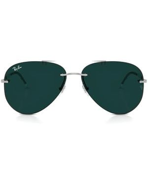 Ray-Ban Rimless Pilot-Frame Sunglasses - Green