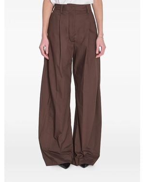 Thelatest Billie Pleated Trousers - Brown