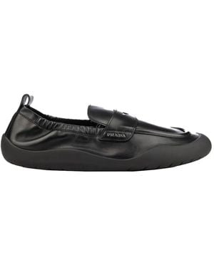 Prada Speedrock Elasticated Leather Loafers - Black