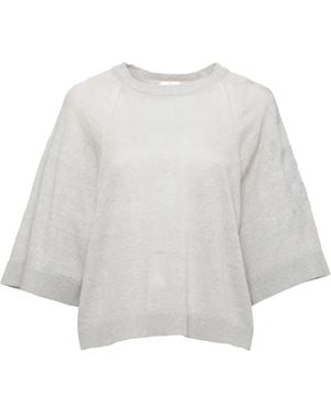 Panicale Sequin-Embellished Raglan-Sleeve Sweater - White