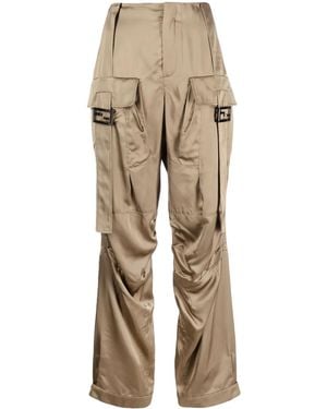 Fendi Satin Cargo Trousers - Natural
