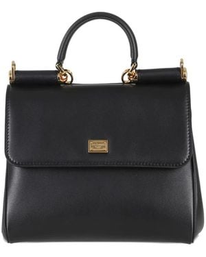 Dolce & Gabbana My Sicily Leather Tote Bag - Black
