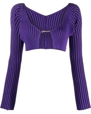 Jacquemus La Maille Pralu Cropped Cardigan - Purple