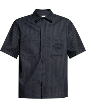 Givenchy Apos;S Denim Herringbone Short-Sleeve Shirt - Blue