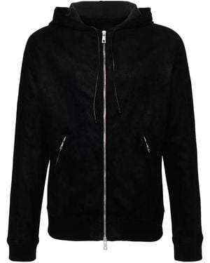 Giorgio Brato Suede Hooded Jacket - Black