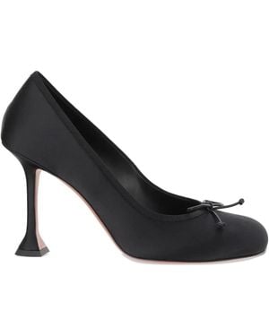 AMINA MUADDI 95Mm Lila Bow-Detail Court Shoes - Black