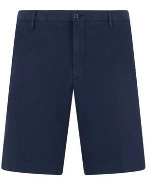 Fedeli Belt-Loops Side-Pockets Shorts - Blue