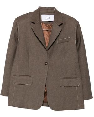 ELEH Single-Breasted Blazer - Brown