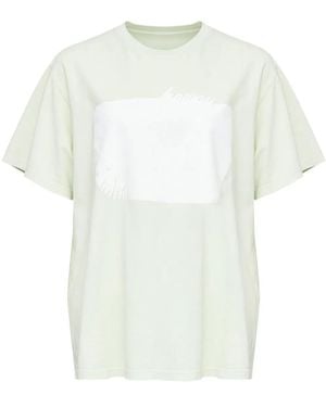 MM6 by Maison Margiela Stamp-Motif T-Shirt - White