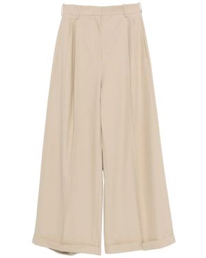 Loewe Wide-Leg Cotton Trousers - Natural