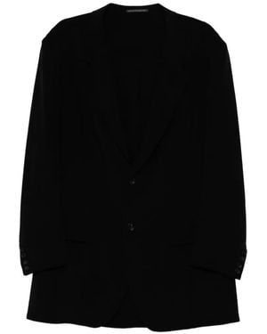 Yohji Yamamoto Velvet Single-Breasted Jacket - Black
