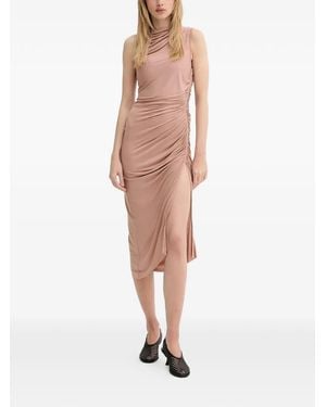 Rick Owens Draped Ruched Midi Dress - Pink