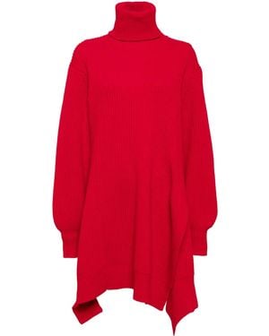 Yohji Yamamoto Roll-Neck Asymmetric Jumper - Red