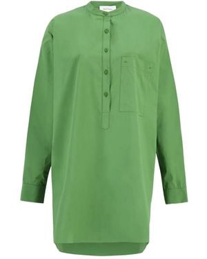 Matteau Popover Long-Sleeve Mini Shirt Dress - Green