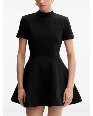 Bardot Zephyra Short-Sleeved Flared Mini Dress - Black