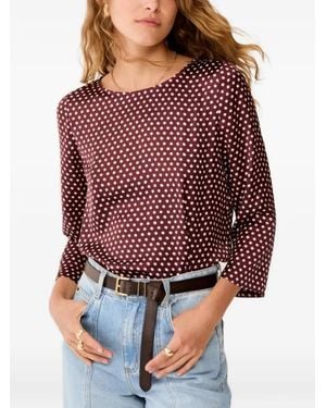 Pennyblack Polka-Dot Three-Quarter-Sleeve Blouse - Red