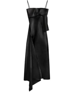 Givenchy Slashed Kleid Aus Leder Mit Schleife - Schwarz