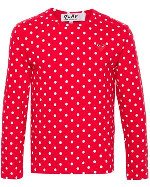 COMME DES GARÇONS PLAY Polka-Dot Cotton T-Shirt - Red