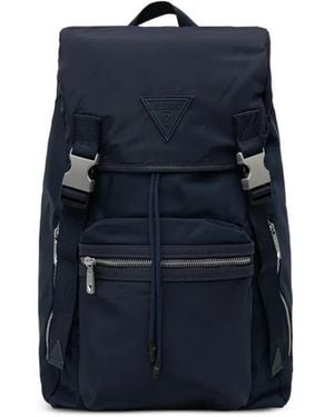 Guess Berlin Logo-Patch Buckle-Fastening Backpack - Blue