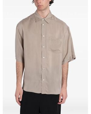 Grifoni Short-Sleeve Chest-Pocket Shirt - Grey
