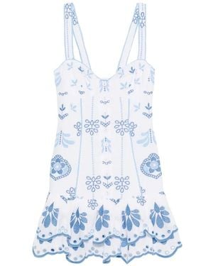 Charo Ruiz Niva Embroidered Mini Dress - White