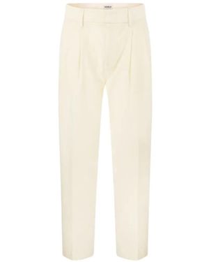 Dondup Sheryl Loose-Fit Flannel Trousers - White