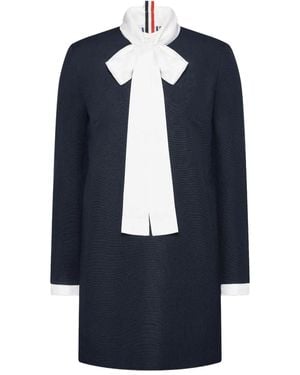 Thom Browne Abito Corto Con Fiocco - Blu