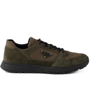Prada Prax Suede And Re-Nylon Trainers - Black