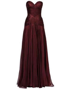 IRIS SERBAN Yuliel Strapless Ruched Maxi Dress - Purple