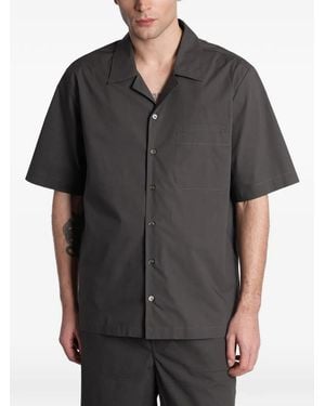Roberto Collina Short-Sleeved Camp-Collar Cotton Shirt - Grey