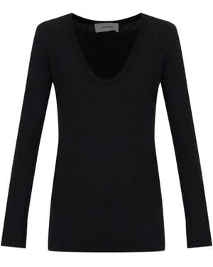 Lisa Yang Amalea Scoop-Neck Long-Sleeve T-Shirt - Black