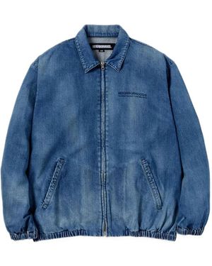 Neighborhood Embroidered-Logo Denim Jacket - Blue