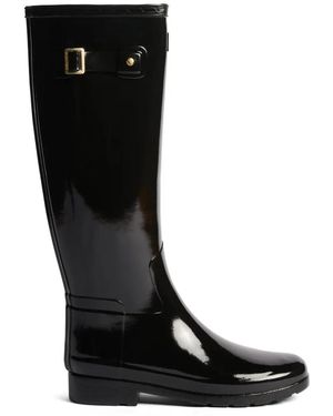 HUNTER Bottines Refined À Fini Brillant - Noir