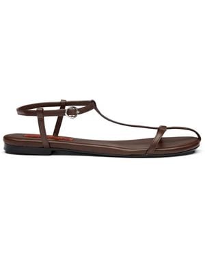 Simon Miller Cage Leather Flat Sandals - White