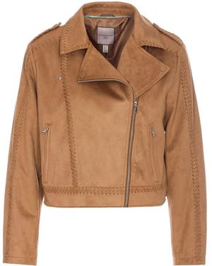 Urbancode Chaqueta biker con detalle de costuras - Marrón