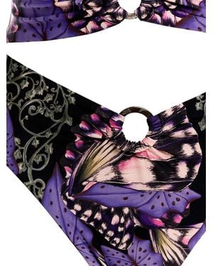 Agua Bendita Conga Butterfly-Print Swimsuit - Blue
