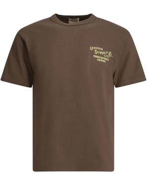 Sun Surf Logo-Print Cotton T-Shirt - Brown